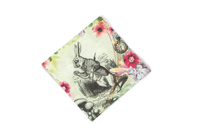 ASVP Shop Alice in Wonderland Party Supplies - Huge 40 Napkins Pack - Vintage Floral Design - Perfect for Mad Hatter Tea Party, Birthday Party and Baby Showers - Image 4